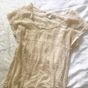 Cream & Gold Lace Top